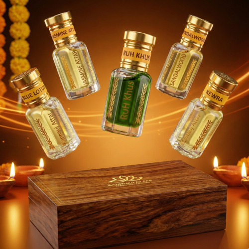 Diwali Puja Gift Set by Kannauj attar Set of 5
