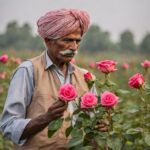 Kannauj Farmer Collecting Roses - Kannauj Attar