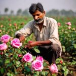 Collecting Roses for Attar Making in Kannauj Attar Farms