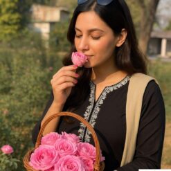 Smelling Rose Flowers - Kannauj Attar Farms