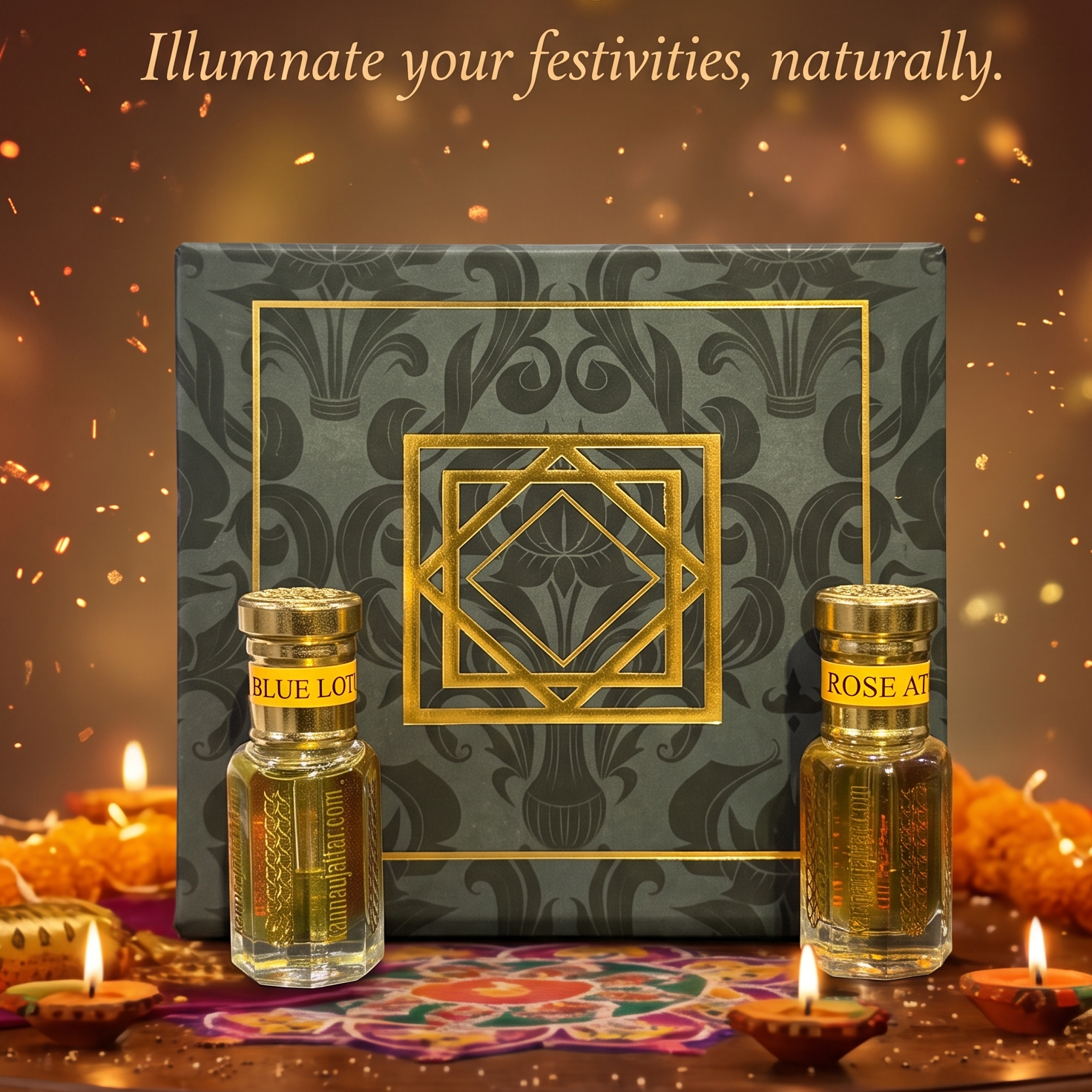 Pack of 2 Diwali PUJA Attar Gift Combo by Kannauj Attar